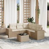vidaXL 5-delige Loungeset met kussens poly rattan zwart