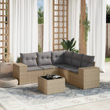 vidaXL 5-delige Loungeset met kussens poly rattan zwart
