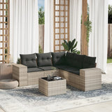 vidaXL 5-delige Loungeset met kussens poly rattan zwart