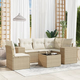 vidaXL 5-delige Loungeset met kussens poly rattan zwart