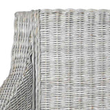 vidaXL Dining Chair with Cushion Natural Rattan Grey