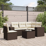 vidaXL 5-delige Loungeset met kussens poly rattan zwart