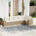 vidaXL 6-delige Loungeset met kussens poly rattan zwart