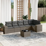 vidaXL 6-delige Loungeset met kussens poly rattan zwart