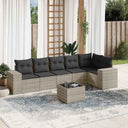 vidaXL 6-delige Loungeset met kussens poly rattan zwart