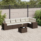 vidaXL 6-delige Loungeset met kussens poly rattan zwart