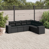 vidaXL 6-piece Lounge Set with Cushions Poly Rattan Black