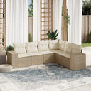 vidaXL 6-piece Lounge Set with Cushions Poly Rattan Black
