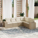 vidaXL 6-piece Lounge Set with Cushions Poly Rattan Black