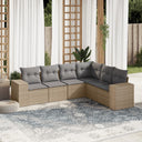 vidaXL 6-piece Lounge Set with Cushions Poly Rattan Black