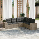 vidaXL 6-piece Lounge Set with Cushions Poly Rattan Black