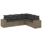 vidaXL 6-piece Lounge Set with Cushions Poly Rattan Black