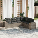 vidaXL 6-piece Lounge Set with Cushions Poly Rattan Black