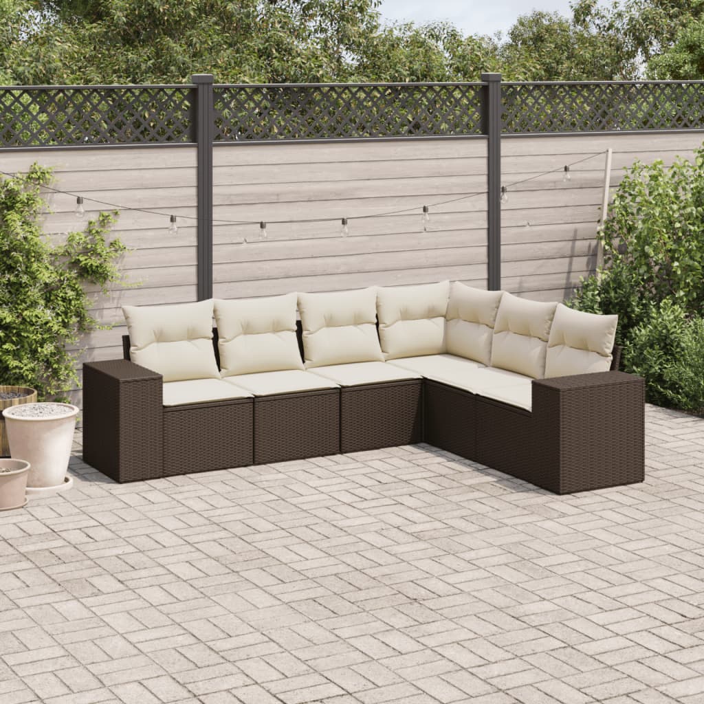 vidaXL 6-piece Lounge Set with Cushions Poly Rattan Black