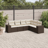 vidaXL 6-piece Lounge Set with Cushions Poly Rattan Black