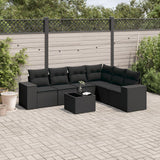 vidaXL 6-piece Lounge Set with Cushions Poly Rattan Black