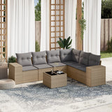 vidaXL 6-piece Lounge Set with Cushions Poly Rattan Black