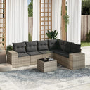 vidaXL 6-piece Lounge Set with Cushions Poly Rattan Black