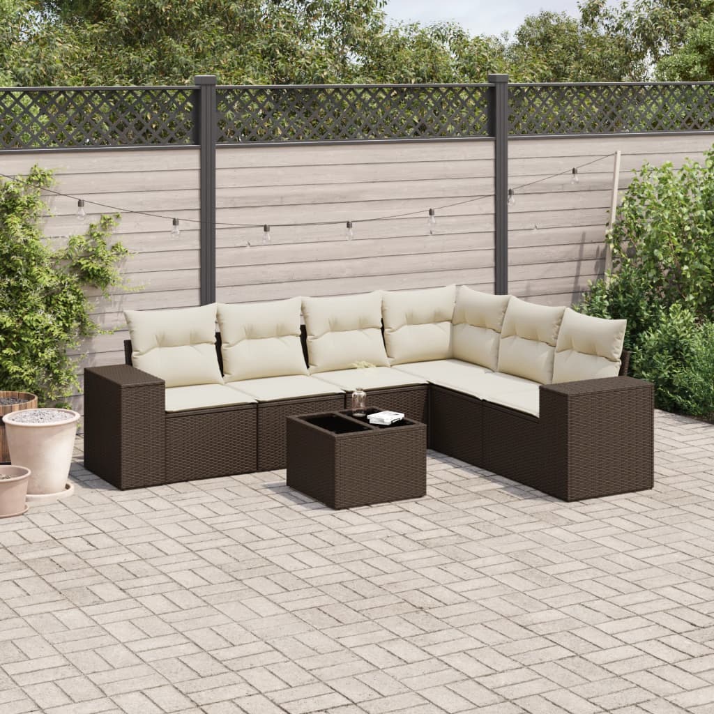 vidaXL 6-piece Lounge Set with Cushions Poly Rattan Black