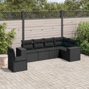 vidaXL 6-piece Lounge Set with Cushions Poly Rattan Black