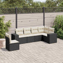 vidaXL 6-piece Lounge Set with Cushions Poly Rattan Black