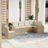 vidaXL 6-piece Lounge Set with Cushions Poly Rattan Black