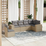 vidaXL 6-piece Lounge Set with Cushions Poly Rattan Black