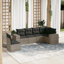 vidaXL 6-piece Lounge Set with Cushions Poly Rattan Black