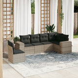 vidaXL 6-piece Lounge Set with Cushions Poly Rattan Black