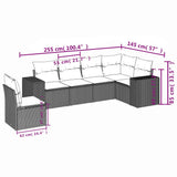 vidaXL 6-piece Lounge Set with Cushions Poly Rattan Black