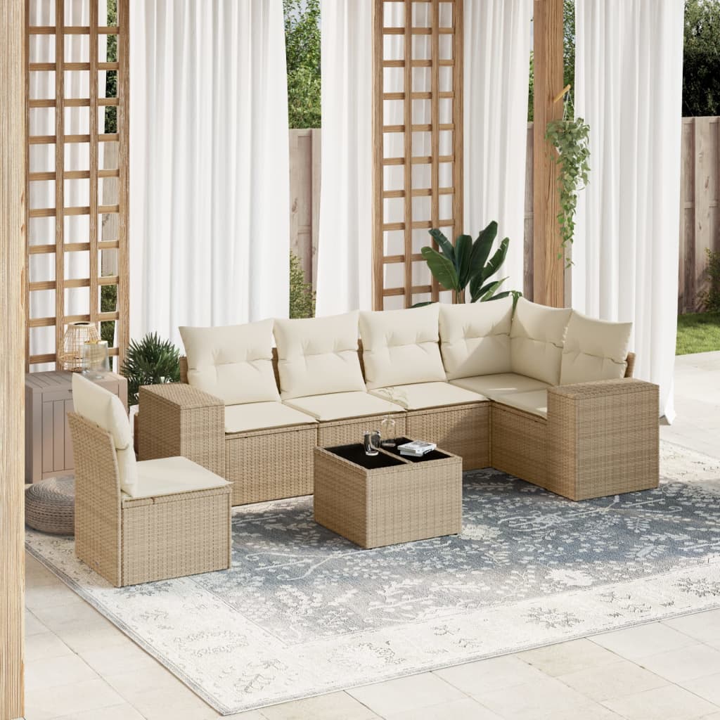 vidaXL 6-piece Lounge Set with Cushions Poly Rattan Black