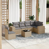 vidaXL 6-piece Lounge Set with Cushions Poly Rattan Black
