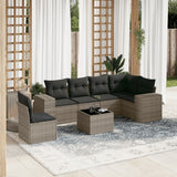 vidaXL 6-piece Lounge Set with Cushions Poly Rattan Black
