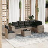 vidaXL 6-piece Lounge Set with Cushions Poly Rattan Black
