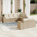 vidaXL 7-delige Loungeset met kussens poly rattan zwart