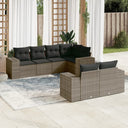 vidaXL 7-delige Loungeset met kussens poly rattan zwart