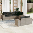 vidaXL 7-delige Loungeset met kussens poly rattan zwart