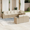 vidaXL 8-Piece Poly Rattan Lounge Set with Cushions Black