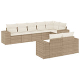 vidaXL 8-Piece Poly Rattan Lounge Set with Cushions Black
