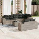 vidaXL 8-Piece Poly Rattan Lounge Set with Cushions Black