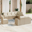 vidaXL 8-Piece Poly Rattan Lounge Set with Cushions Black