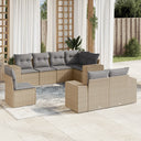 vidaXL 8-Piece Poly Rattan Lounge Set with Cushions Black