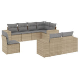 vidaXL 8-Piece Poly Rattan Lounge Set with Cushions Black