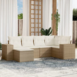vidaXL 6-Piece Lounge Set with Cushions Poly Rattan Black
