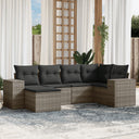 vidaXL 6-Piece Lounge Set with Cushions Poly Rattan Black