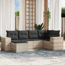 vidaXL 6-Piece Lounge Set with Cushions Poly Rattan Black