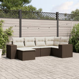 vidaXL 6-Piece Lounge Set with Cushions Poly Rattan Black