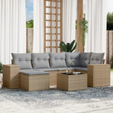 vidaXL 6-Piece Lounge Set with Cushions Poly Rattan Black