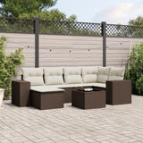 vidaXL 6-Piece Lounge Set with Cushions Poly Rattan Black