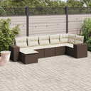 vidaXL 7-delige Loungeset met kussens poly rattan zwart